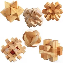 20 peças quebra-cabeças de madeira 3D para lembrança de festa Kongming Lock Brinquedo de teste de QI para adolescentes e adultos Kong Ming Locks Madeira Interlocking Burr Puzzles Game Toys ZZ