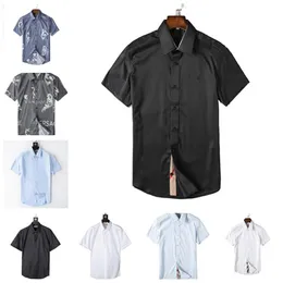 Luxurys tasarımcıları sitewee erkekler iş siyah altın baskı gömlek gömlekleri stant yaka düğmesi gömlekleri kimyasal homme camis2397