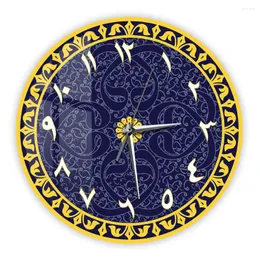 壁時計アラビア語の数字時計イスラム教徒の家の装飾ハンギングウォッチサイレントムーブメント時計イスラム装飾ラムダンギフト