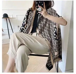Bufanda de diseñador para mujer, bufanda cálida gruesa de Cachemira de invierno para mujer, chal marrón con borlas de estilo extranjero a la moda para primavera y otoño