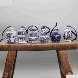 Obiekty dekoracyjne figurki ceramiczne wiszęki świąteczne ozdoby Minaturowe dekoracja domowa Q230823 DOSTALNIE DOSTAWOWANIE OGRODNI