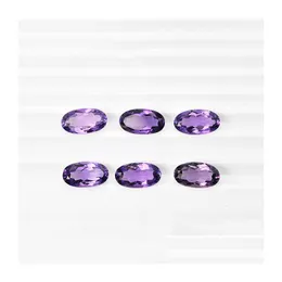 Löst ädelstenar 50st/Lot Medium Purple 3x4-4x6mm Oval Brilliant Facet Cut 100% Authentic Natural Amethyst Crystal High Qual Dhgarden Dhke5