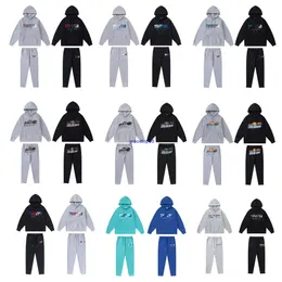 Sweats à capuche pour hommes Cf Trapstar dégradé lettre tête de tigre brodé à capuche pantalon ensemble de sport