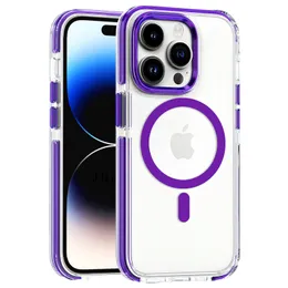 For iPhone 13 Cases Shockproof Slim Clear Magsafe Wireless Charging Cover For iPhone 15 Pro Max 12 11 Transparent Funda
