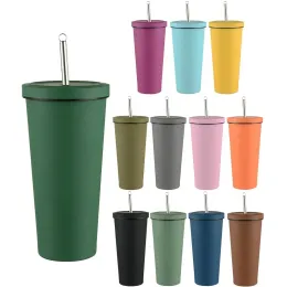 UPS 750ml Metal Tumblers Pipetler Pasalı Paslanmaz Çelik Su Şişeleri Çift Yalıtımlı Kupalar İçme Süt Kupaları UPS JJ 9.12