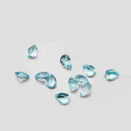 Loose Gemstones 20Pcs Pear 3X5Mm 4X6Mm 5X7Mm High Quality Eye Clear Good Brilliant Cut 100% Natural Sky Blue Topaz For Gold Dhgarden Dhid7
