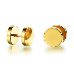 Men Fashion Accessories Dumbbell Design Stud Earring silver color Black Gold Stainless Steel Earrings Cool Man Party Jewelry5910511