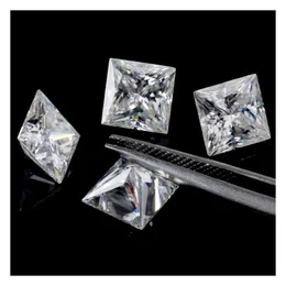 Loose Diamonds High Grade Very Excellent Brilliant Cut Square 2X2-4X4Mm Great Fire E-F Color Moissanite Gemstone Synthetic D Dhgarden Dhpbz