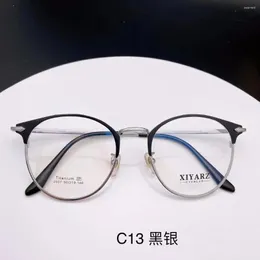 Okulary przeciwsłoneczne okrągłe okrągłe okulary męskie damskie okulary Pure Titanium Ramka Wysokiej jakości płyta pełna