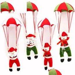 Christmas Decorations New Tree Hanging Ornament Parachute Snowman Plush Toys Santa Claus Stuffed Doll Pendant Decoration Xmas Party Gi Dhk2L