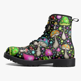 DIY Classic Martin Boots men women shoes Customized pattern fashion Colored Mushrooms black cool Versatile Elevated Casual Boots 35-48 70639