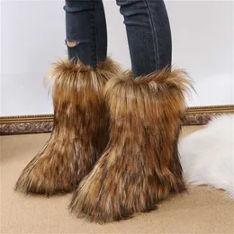 Snow Boots International Station Winter artificial Plush medium tube imitation fur snow boots 230830