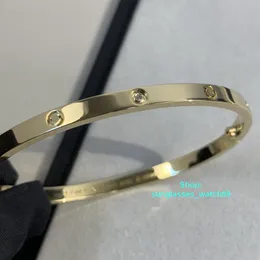 XIS diamonds Love bangle narrow version bracelet gold Au 750 18 K never fade 16-19 size with box official replica top quality luxu199m