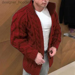 Suéter dos homens Homens Cardigan Bege Cor Camisola Outono Inverno Roupas Grossas Malhas Jaqueta Casaco Mens Malha Torção Quente Plus Size Cardigans L230912