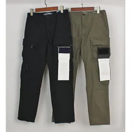 Pantaloni da uomo Fashion Brand Stone Cargo con grandi tasche Toppa ricamata Pantalones casual Pantaloni larghi Streetwear 221207239J
