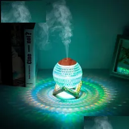 Luftfuktare Creative Crystal Ball USB Luftfuktare med RBG Cool Colorf Light Home Silent Freshener 350 ml Aroma Water Oil Diffuser D DH4RY