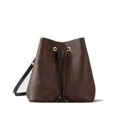 Designer bag luxury bag shoulder bag wallet women's handbag vintage brown brand letter genuine leather handbag pocket opening lace up pink black