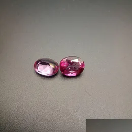 Loose Gemstones Checkboard Cut High-End 100% Semi-Precious Stone 9X7Mm Oval Pink Topaz Gemstone For Jewelry Making 10Pcs/Lot Dhgarden Dhdlv