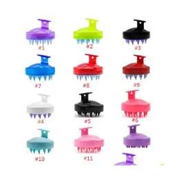 13 Colors Shampoo Scalp Mas Brush Accessories Comfortable Sile Hair Washing Comb Body Bath Spa Slimming Mass Brushes Personel Health Drop De