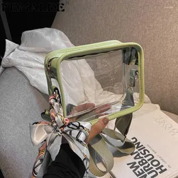 أكياس الكتف وشاح شفافة الرسول مصمم حقيبة PVC Clear Box Crossbody Summer Summer Handbags Jelly Pres's Women’s