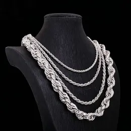 3mm 4mm 5mm 12mm Personality Hiphop S925 925 Sterling Silver Fine Fashion Jewelry Necklaces Rope Chain for Men Women