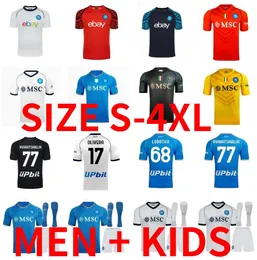 Men Kids Kit 23 24 Napoli piłka nożna koszulka piłkarska Neapol 2023 2024 Koulibaly H.lozano Camiseta de Futbol Insigne Maradona Maillot Foot Bramkarz Camisa