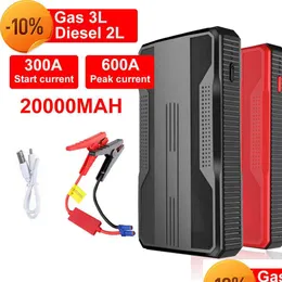 Car Jump Starter Power Bank 20000mah Booster Booster Charger 12V جهاز بدء التشغيل 400A/600A تسليم DRILS DHLYW