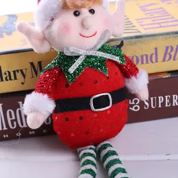 Commercio all'ingrosso di decorazioni natalizie Figurine di elfi dalle gambe lunghe rosse verdi di Natale Produttori di decorazioni regalo per bambole per alberi di Natale