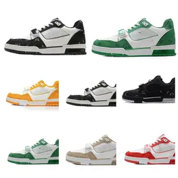 Designer Man Woman Sneaker Virgil Trainer Casual Shoes Calfskin Leather Abloh White Green Red Blue Letter Overlays Platform Low Sports Sneakers Size 36 45
