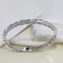 Kvinnor Sier Classics Snake Section Style italiensk märke Fashion Simplicity Diamond Inlay Armband Designer Dazzling Gorgeous Shine Brilliant