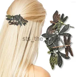 Hårklipp Barrettes Hårklipp Rechicgu Dragonfly Barrette Animal Accessories Head Piece Clip Hairpin Woman Wedding Hairwear Retro Jewelry Gift X0913