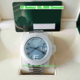 Мужские часы EW Factory Высочайшее качество 41 мм DayDate 228236 Президентские часы из стали 904L с небесно-голубым циферблатом Сталь 904L CAL.3235 Механизм Механические автоматические мужские наручные часы