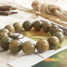 Strand Green Sandalwood Beads Bracelet Authentic Old Materials Couple Agarwood Incense Rosary Ornament