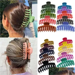 Bandanas Durag Solid Coll Large Claw Claw Crab Barrette for Women Girls Hair Claws Path Tail Accessories Heal Headwear 230629 Drop de dhcdk