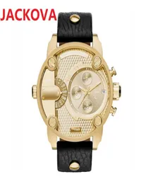 Sports Military Mens Watches 50mm Big Dial Golden Leather Fashion Watch Men Luxury President Day Date Gold Perpetual Wristwatch Re6488263