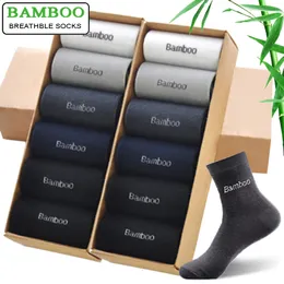 Skarpetki męskie 10 Pairs Lot Men Bamboo Brand Wygodna oddychająca swobodna ekipa biznesowa Wysokiej jakości SOX Prezent 230912