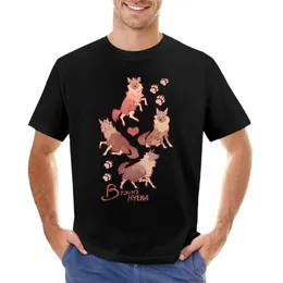 Herrpolos Brown Hyena klistermärke och godsaker packar tshirt pojkar vita t skjortor katt överdimensionerad tshirt träning för män 230912