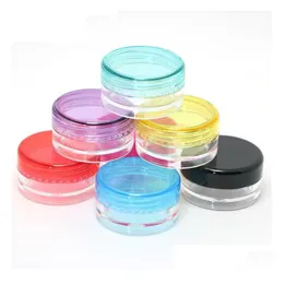 Förpackningsflaskor Partihandel 5G 5 ml Tom Clear Container Jar Pot With Black Lids For Powder Makeup Cream Lotion Lip Balm/Gloss Cosmetic DHXYX