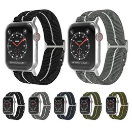 Fashion Weave Nylon Design Smart Watch Band Straps For Apple Watch Band Ultra 38mm 40mm 41mm 44mm 45mm IWatch Band Series 8 9 4 5 6 7 Men Women Armband
