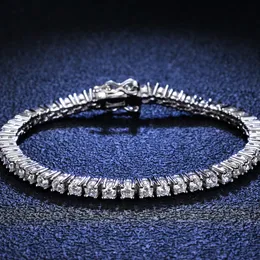 High quality fashion jewelry 925 sterling silver moissanite Bracelet 3mm Tennis Chain Diamond Bracelet charm bracelet for men women Hip hop gift