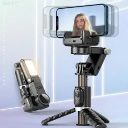 Selfie Monopody Tripods Q18 Gimbal Stabilizator Desktop Tryb obserwacji Smartphone Selfie Stick With Fill Light for Huawei iPhone Fones J230427 L230913