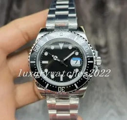 Klassische Mes-Uhr, 43 mm, schwarzes Zifferblatt, automatisches mechanisches Meer-Uhrwerk, Ref. 126600, Edelstahl, massive Schnalle, Master-Saphirglas D3727096