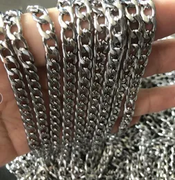 5Meter Lot 5mm Figaro Link Chain Rostfritt stål smycken Fynd NK -kedja DIY Mäns halsbandsilver