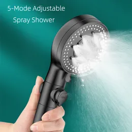 Banyo Duş Başlıkları Siyah Elde Duş 5 Mod ayarlanabilir duş başlığı çok işlevli sprey nozul masaj duş başlıkları banyo aksesuarları 230912