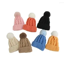 Chapéus Bebê Menino Chapéu Pompom Meninas Baggy Cap Beanie Outono Inverno Quente Malha Crianças Elastic Bonnet Ao Ar Livre À Prova de Vento Casual Manter