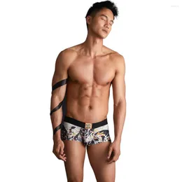 Underpants SEOBEAN Men's Trendy Panties Men Printed Sexy Cotton Underwear Man's Boxers Plus Size Boxing Briefs