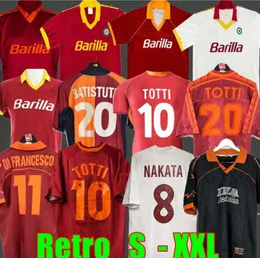 95 96 97 98 99 10レトロサッカージャージ00 01 02 Totti Classic Batistua Candela Shirt Vintage 2002 Maglia Da Nakata 88 89 90 91 Long Sleeved Romas 2023
