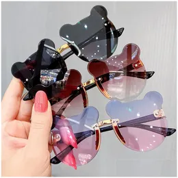 Sunglasses Frames Kids Sun Bear Shape Children Glasses Trendy Girls Cartoon Eyeglasses Shades Driver Anti Boys 230629 Drop Delivery Fa Dhpcu