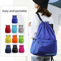 Outdoor Bags Portable Sports Bag Thicken Drawstring Belt Riding Backpack Gym Shoulder Shoes Clothes Waterproof Storage