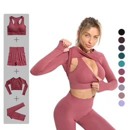 Outfit Women's YogaSet Seamless Sportswear 2-Piece Gym Yoga Clothes Sports Bra + Leggings Running Wear Skinny Set Suits